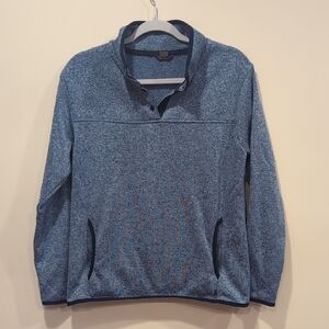 Eddie Bauer Men's Blue Heather Zip-Up Sweater